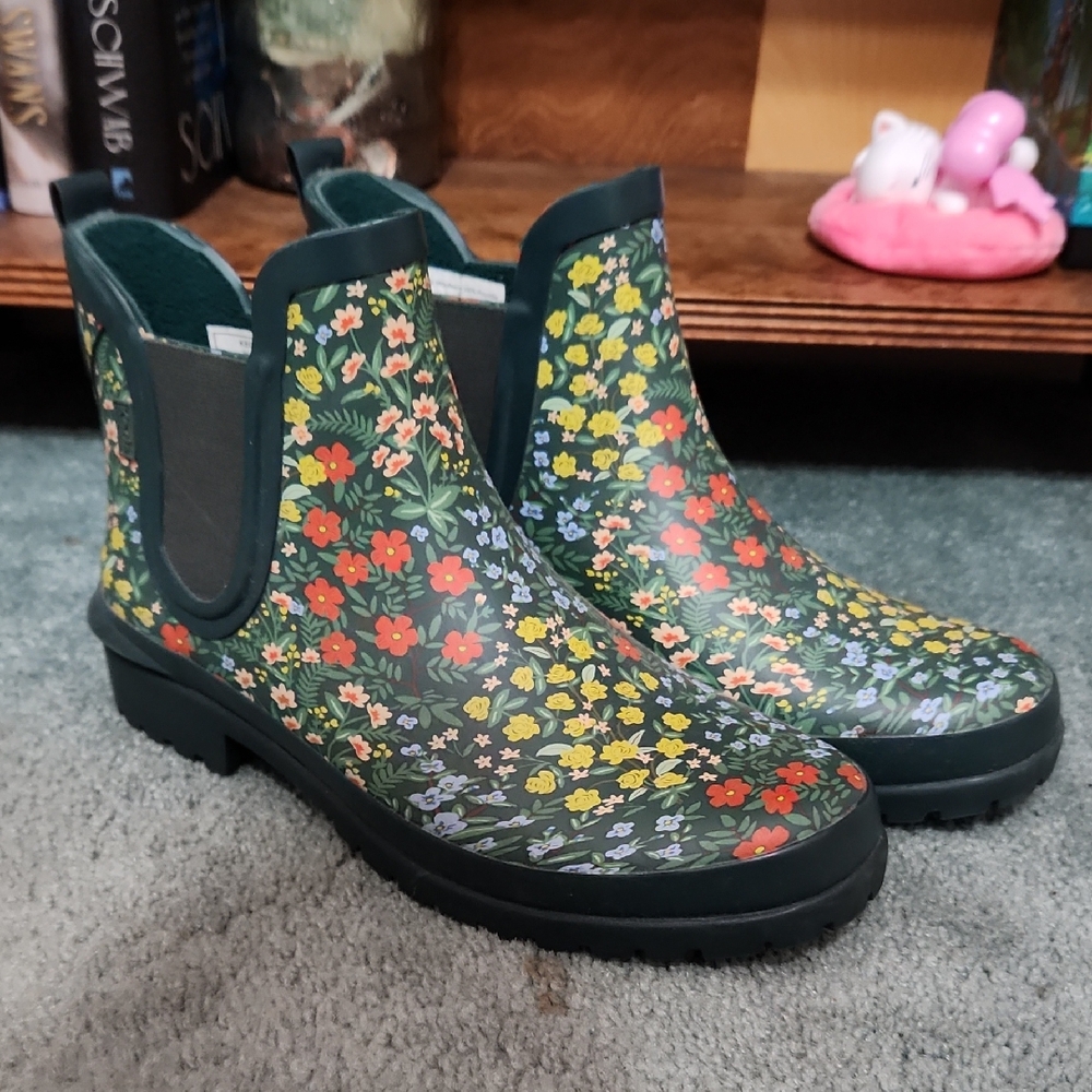 Women's Keds x Rifle Paper Co Rowan Rain Boot Wildwood Green Size 9